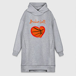 Женское худи-платье Basket love, цвет: меланж