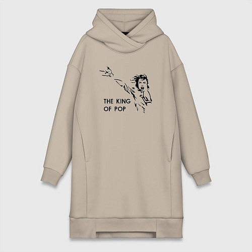 Женская толстовка-платье Michael Jackson - the king of pop / Миндальный – фото 1