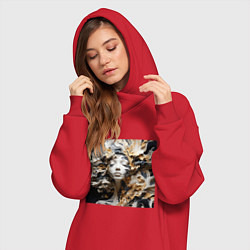 Женское худи-платье Девушка из акрила, цвет: красный — фото 2