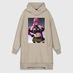 Женское худи-платье Akali Kda League Of Legends, цвет: миндальный