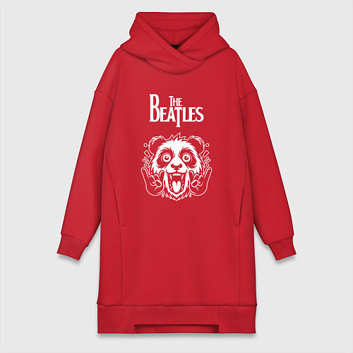 Женская толстовка-платье The Beatles rock panda / Красный – фото 1