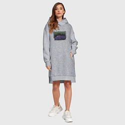 Женское худи-платье Nissan gtr вайбы 90х, цвет: меланж — фото 2