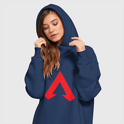 Женское худи-платье Logo apex legends, цвет: тёмно-синий — фото 2