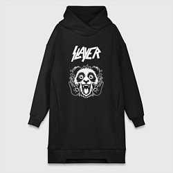 Женское худи-платье Slayer rock panda, цвет: черный