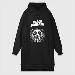 Женское худи-платье Black Sabbath rock panda, цвет: черный