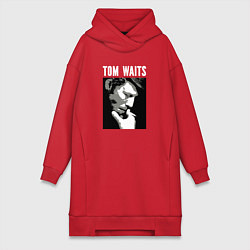 Женское худи-платье Tom Waits in abstract graphics, цвет: красный