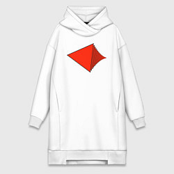 Женская толстовка-платье Красные треугольники в перспективе
