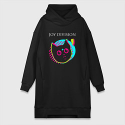Женская толстовка-платье Joy Division rock star cat