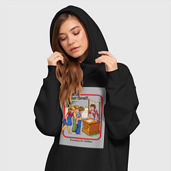 Женское худи-платье Продажа души мем, цвет: черный — фото 2