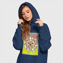 Женское худи-платье Винтажный йорк пацифист, цвет: тёмно-синий — фото 2