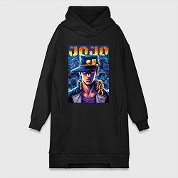 Женское худи-платье Jojo - Jotaro Kujo ai art, цвет: черный