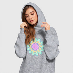 Женское худи-платье Круговые фигуры, цвет: меланж — фото 2