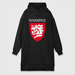 Женское худи-платье Warhorse logo, цвет: черный