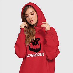 Женское худи-платье Warhammer waaagh, цвет: красный — фото 2