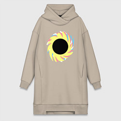 Женское худи-платье Простая червоточина, цвет: миндальный