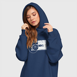 Женское худи-платье Кассета и плёнка, цвет: тёмно-синий — фото 2