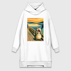 Женская толстовка-платье Тоторо кричит - мем нейросеть