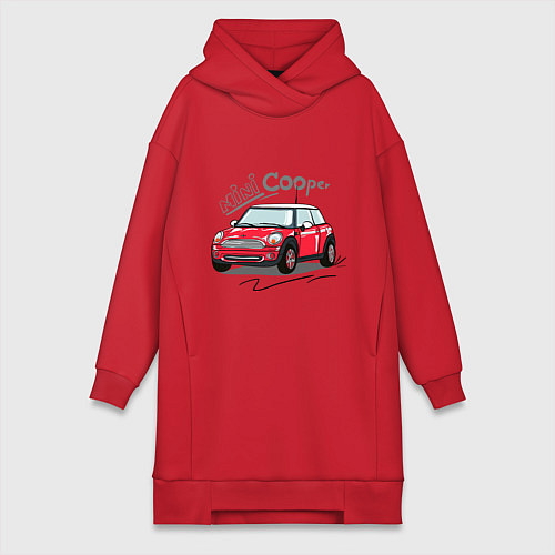 Женская толстовка-платье Mini Cooper / Красный – фото 1