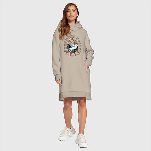 Женская толстовка-платье Свободный дух арт / Миндальный – фото 4
