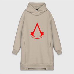 Женское худи-платье Red logo of assassins, цвет: миндальный