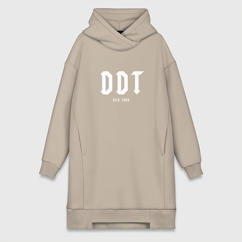 Женская толстовка-платье DDT - Ufa 1980 / Миндальный – фото 1