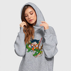 Женское худи-платье Драконий жемчуг Гоку Сон, цвет: меланж — фото 2