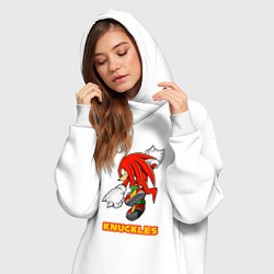 Женское худи-платье Knuckles ехидна из соника, цвет: белый — фото 2