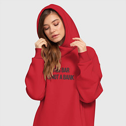 Женское худи-платье Это бар не банк, цвет: красный — фото 2