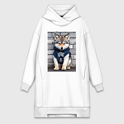 Женская толстовка-платье Уличный волчонок - нейросеть