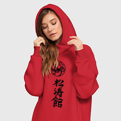 Женское худи-платье Шотокан карате, цвет: красный — фото 2