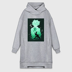 Женское худи-платье Моя геройская академия Идзуку Мидория герой, цвет: меланж