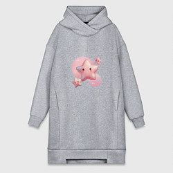 Женское худи-платье Звёздочка моя, цвет: меланж