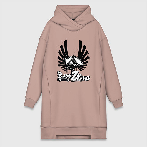 Женская толстовка-платье Bass speaker wings / Пыльно-розовый – фото 1