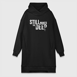 Женское худи-платье Still wakes the deep logo, цвет: черный