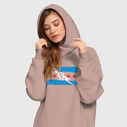 Женское худи-платье Cm Punk wwe bitw Chicago, цвет: пыльно-розовый — фото 2