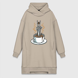 Женская толстовка-платье Skeletor coffee