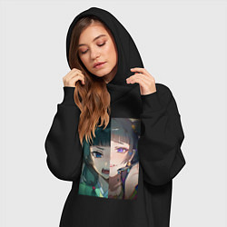 Женское худи-платье Монолог фармацевта Маомао коллаж, цвет: черный — фото 2