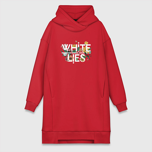 Женская толстовка-платье White Lies - Flowers / Красный – фото 1