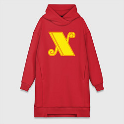 Женское худи-платье Знак X, цвет: красный
