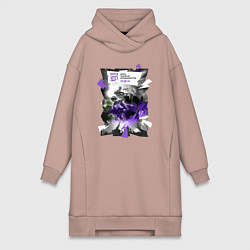 Женское худи-платье Мегарок, цвет: пыльно-розовый