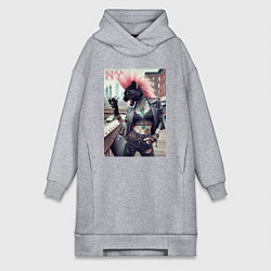 Женская толстовка-платье Крутая пантера панк из Нью-Йорка - нейросеть