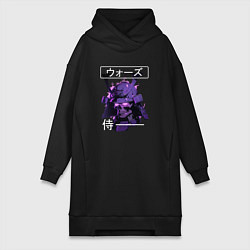 Женская толстовка-платье Дух самурая - череп