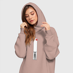 Женское худи-платье Хитрая лиса в рамке, цвет: пыльно-розовый — фото 2