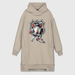 Женское худи-платье Bully is an NHL forward - ai art, цвет: миндальный