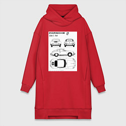 Женская толстовка-платье Машина Porsche