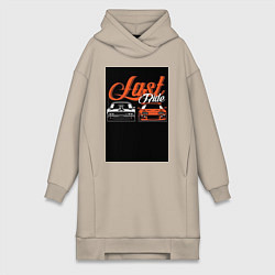 Женское худи-платье Форсаж последний заезд, цвет: миндальный