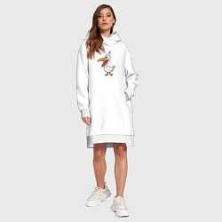 Женское худи-платье Довольный пеликан, цвет: белый — фото 2