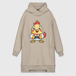 Женская толстовка-платье Цыпленок геймер