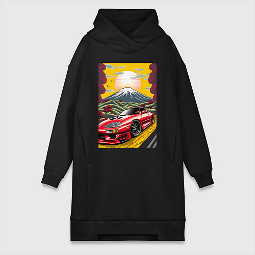 Женская толстовка-платье Toyota Supra jdm автомобиль / Черный – фото 1