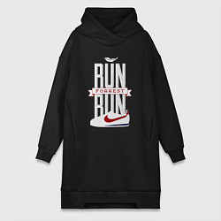 Женское худи-платье Forrest Gump - run Forrest run, цвет: черный
